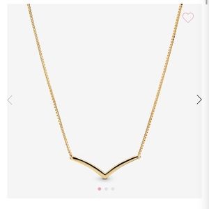 Pandora shine polish wishbone necklace